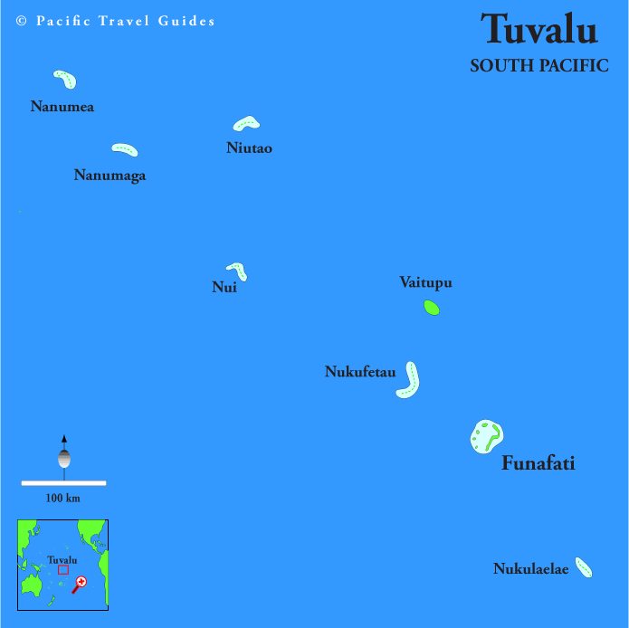 Tuvalu south pacific map
